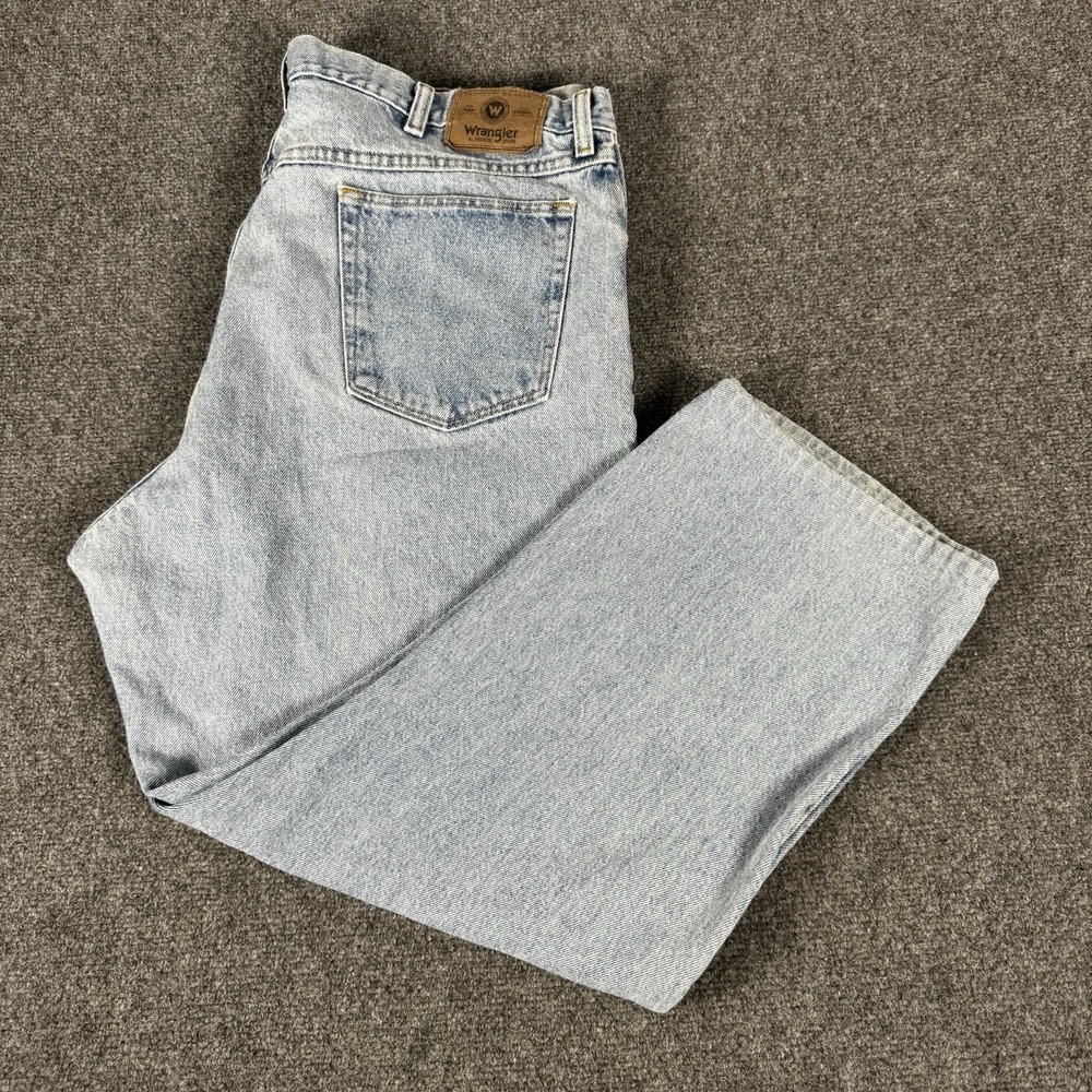 Vintage Wrangler Jeans Mens 38X27 Blue Regular Fit Straight Western Denim Y2K